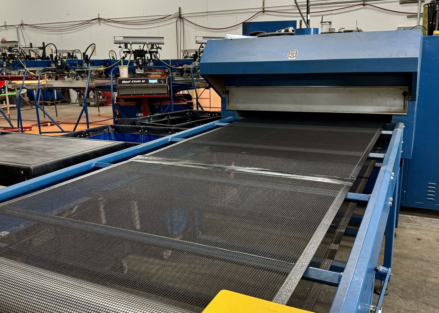 A production line dryer in the Ridgeline shop
